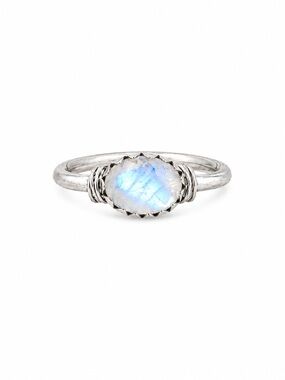 S925 Moonstone East West Legacy Ring
